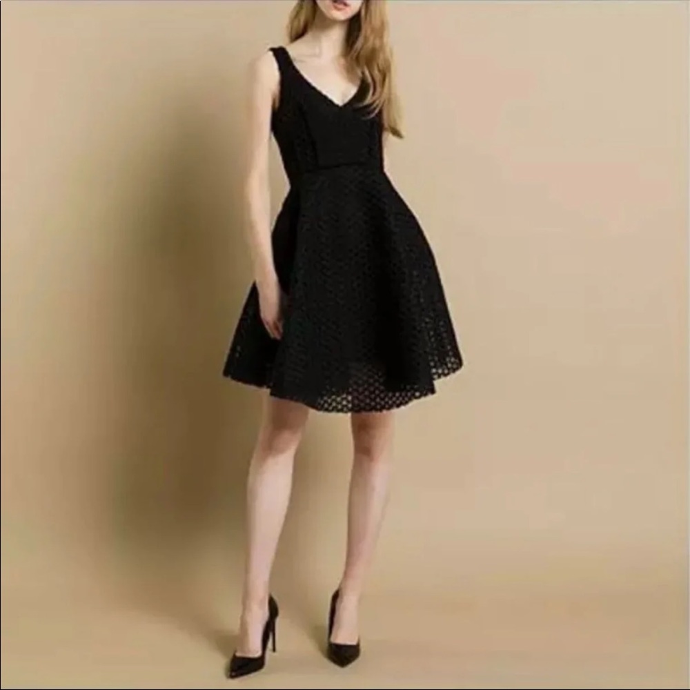 Maje Basketweave Knit Vneck Dress